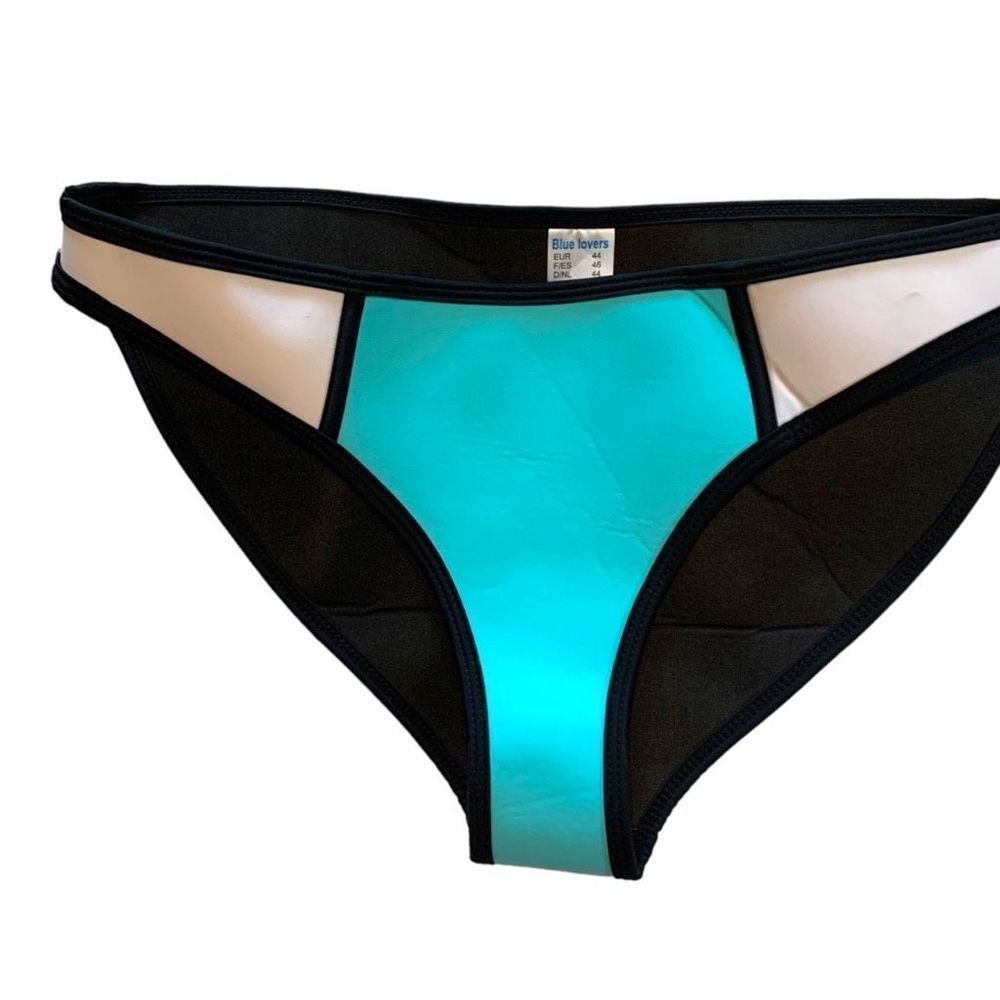 Blue Lovers multicolored geometric print bikini bottom US M (F-008)